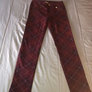 Red crossed Plaid leggings
